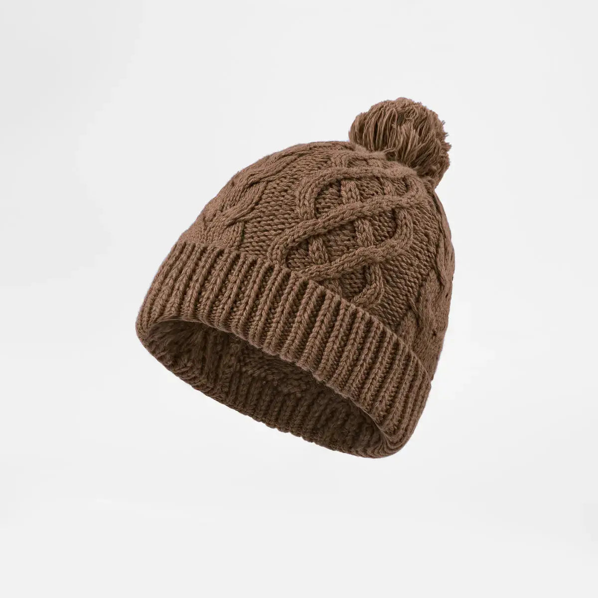 Blank Cable Knit Pom Pom Beanie Wholesale - 1168