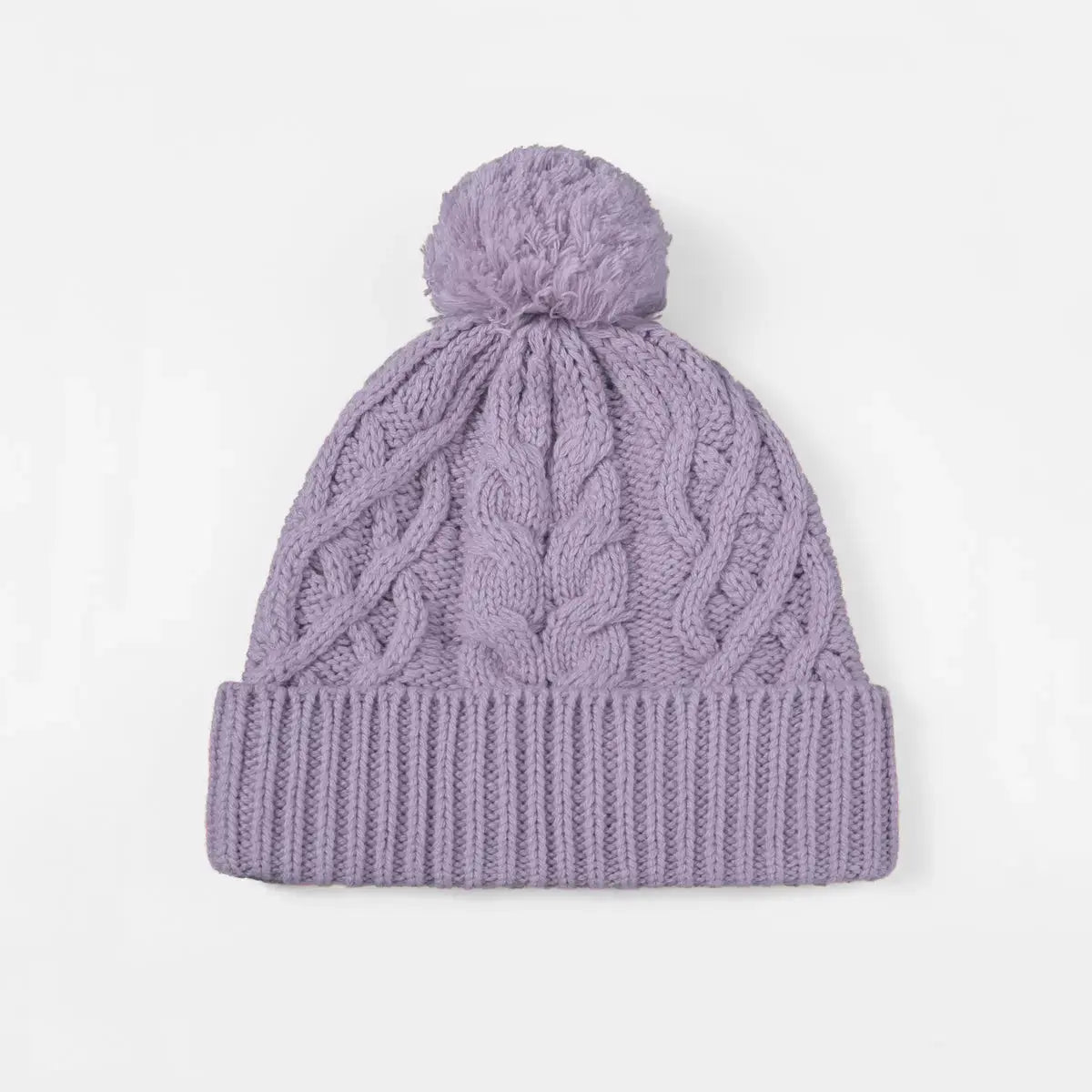 Blank Cable Knit Pom Pom Beanie Wholesale - 1168