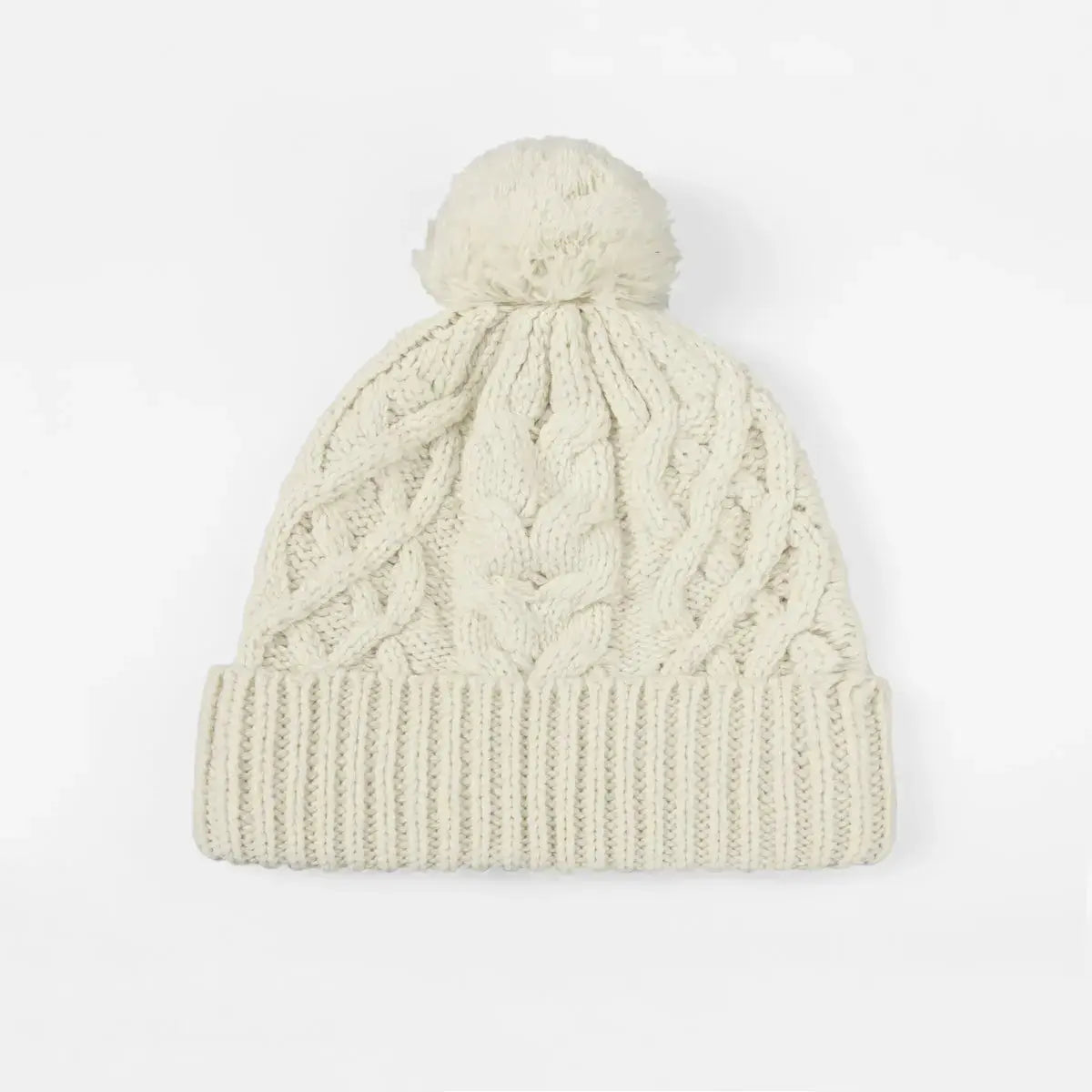 Blank Cable Knit Pom Pom Beanie Wholesale - 1168