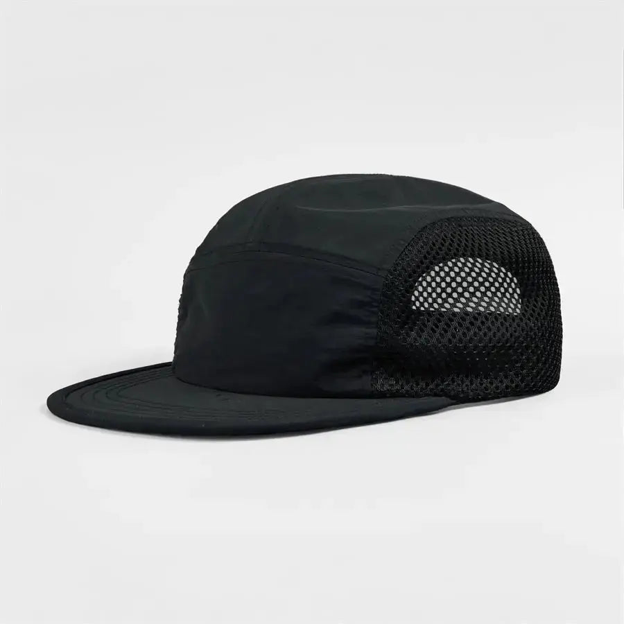 Blank Water Repellent 5 Panel Nylon Mesh Camper Hat Wholesale