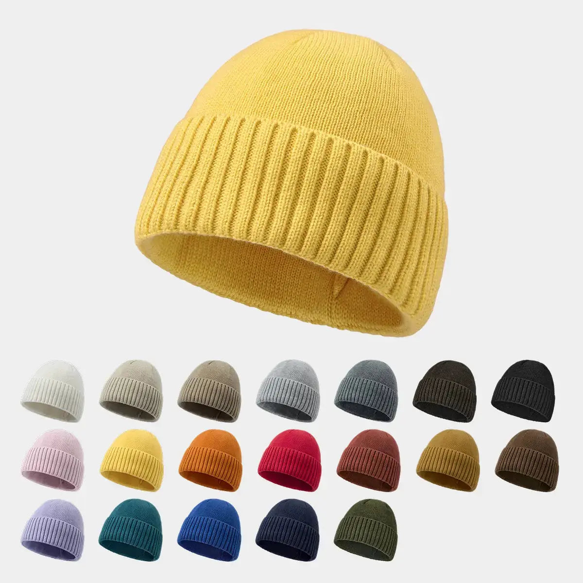 Blank Classic Ribbed Knit Wool Beanie Wholesale - 1188