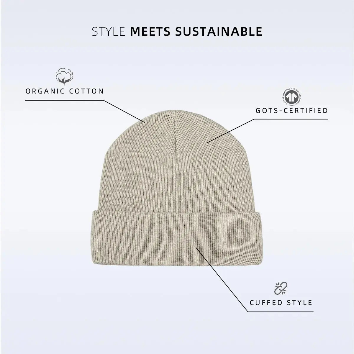 Blank 100% Organic Cotton Kids Beanie Wholesale - 1202