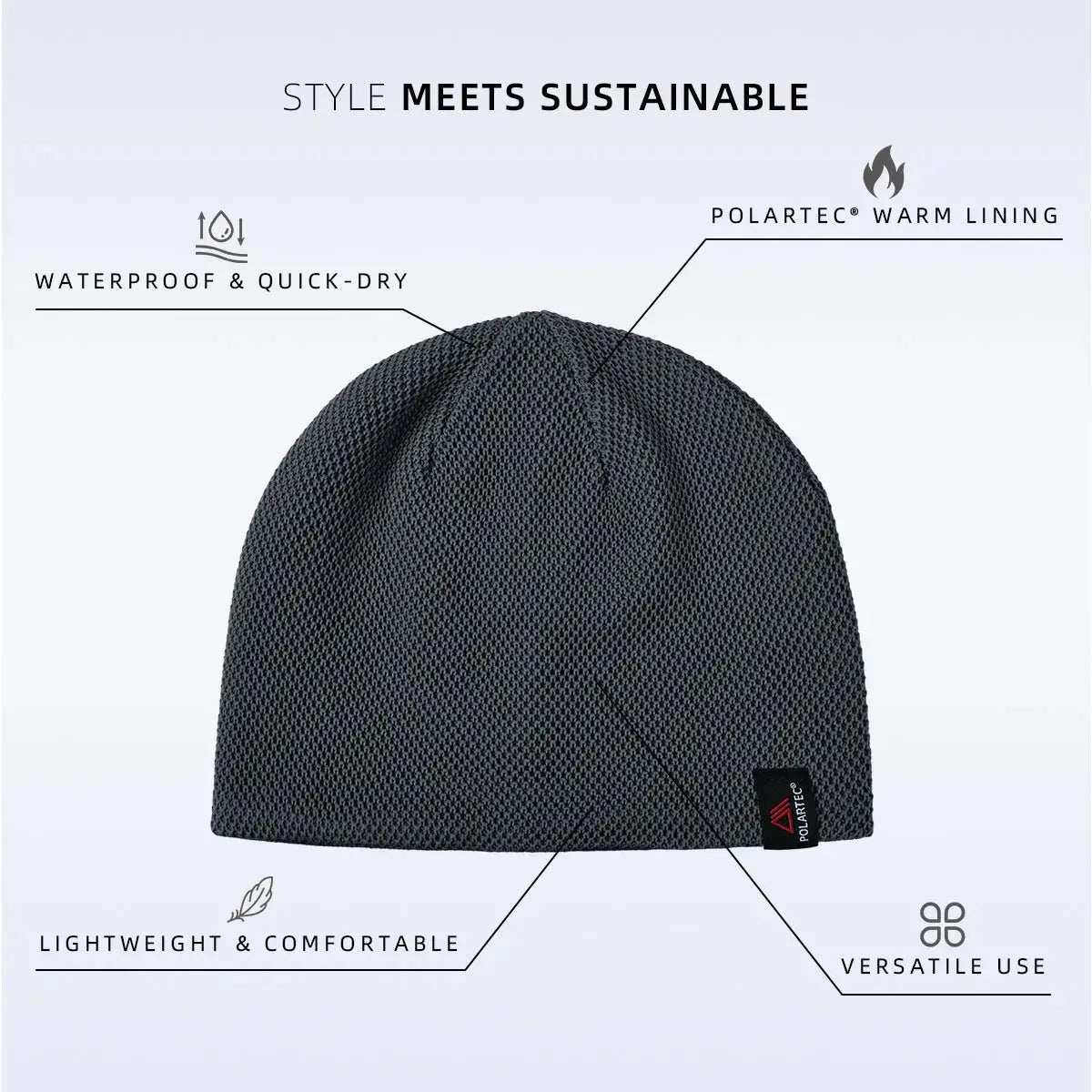 Blank Water Proof Cuffless Performance Fleece Beanie Wholesale - 1262 Foremost Hat