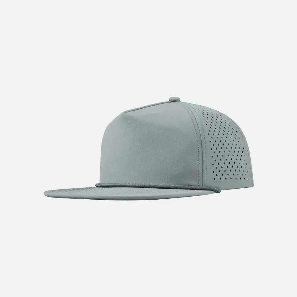 Blank Water Repellent Flat Bill Perforated Rope Snapback Hat - 5015P foremosthat