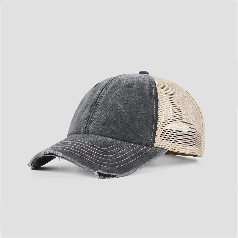 Blank Vintage 6 Panel Unstructured Mesh Trucker Hats Wholesale - 6532