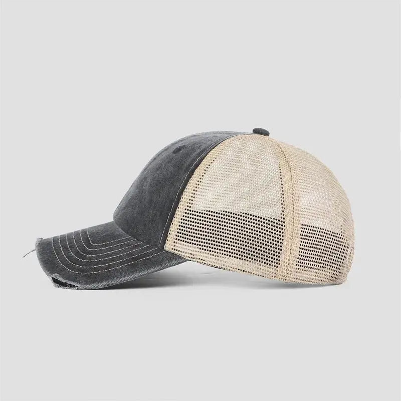 Blank Vintage 6 Panel Unstructured Mesh Trucker Hats Wholesale - 6532