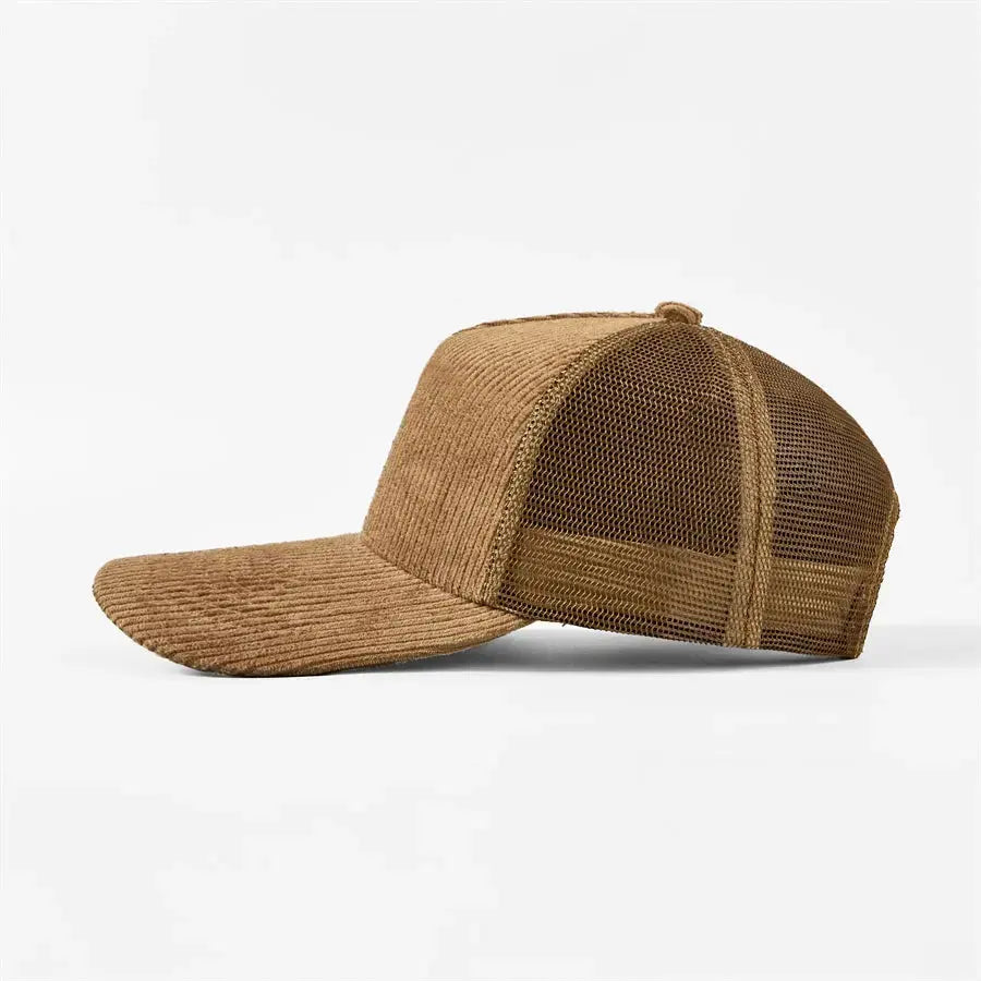 Blank 5 Panel Corduroy Trucker Hats Wholesale - 5129