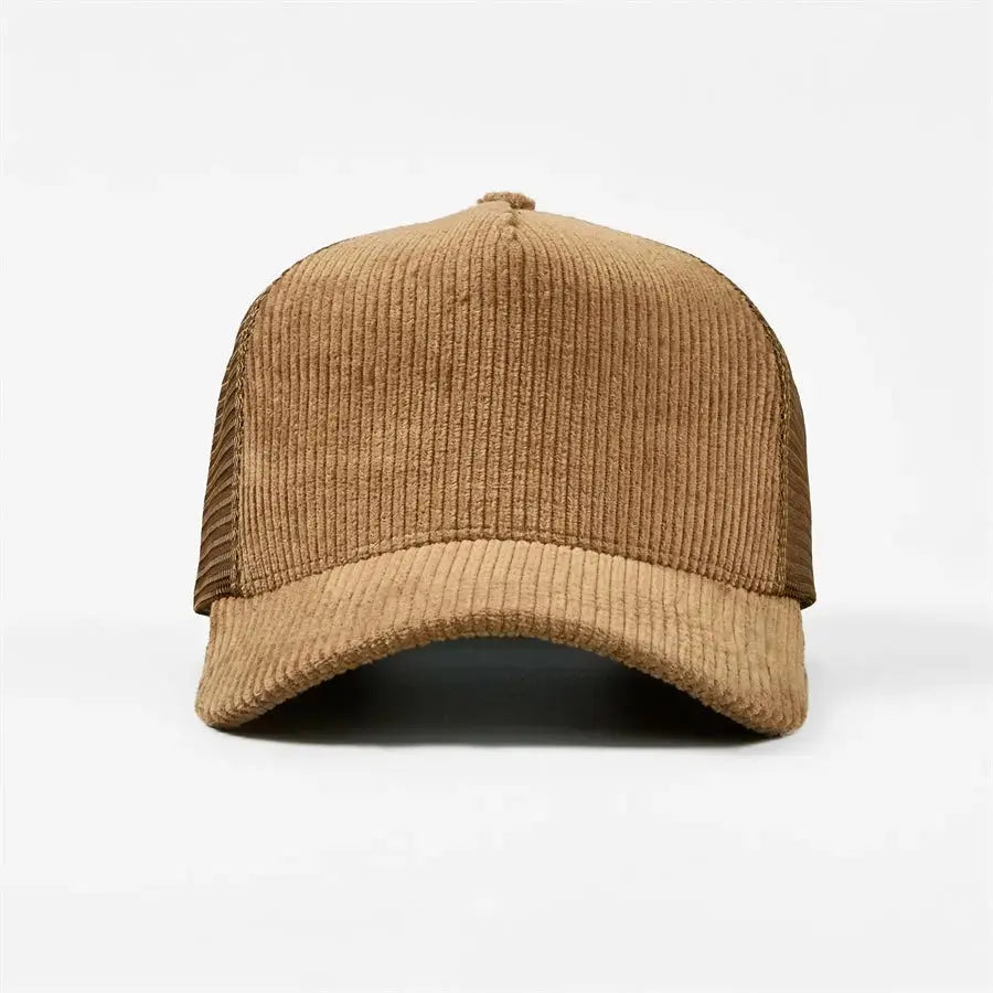 Blank 5 Panel Corduroy Trucker Hats Wholesale - 5129