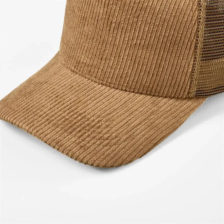 Blank 5 Panel Corduroy Trucker Hats Wholesale - 5129