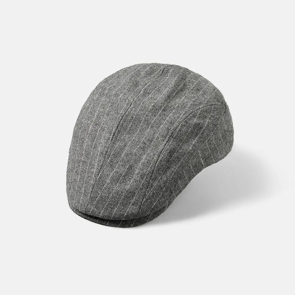Blank Stripe Wool Flat Cap - 426 foremosthat