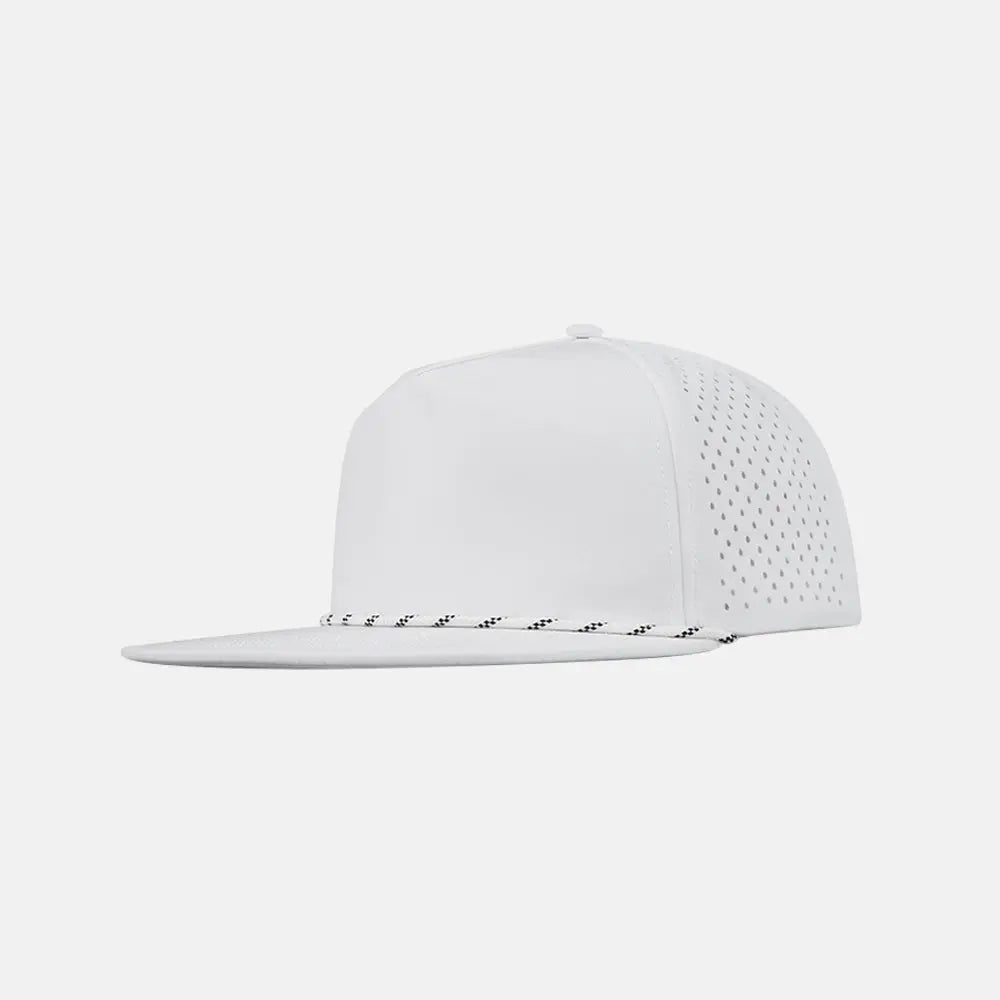 Blank Water Repellent Flat Bill Perforated Rope Snapback Hat - 5015P foremosthat