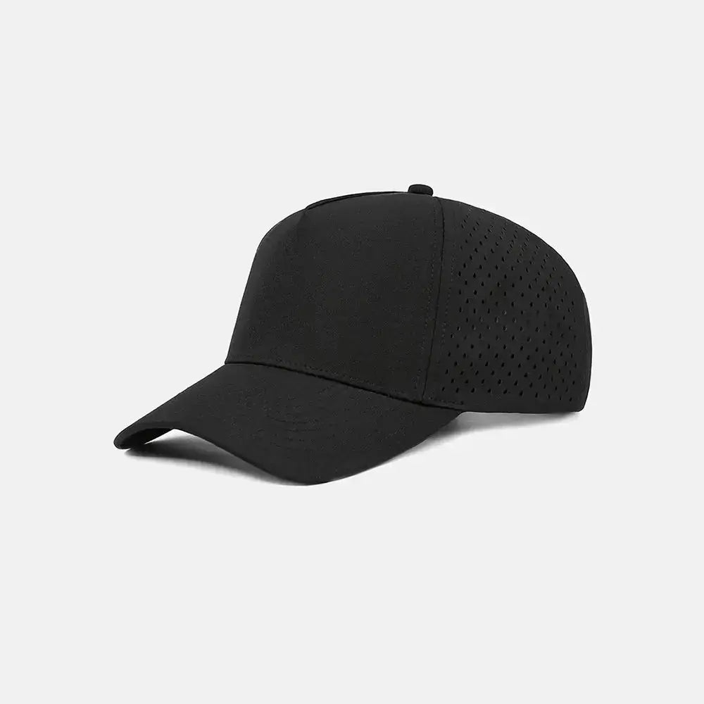 Blank Laser Perforated 5 Panel Performance Snapback Golf Hat Wholesale - 6526 (Recycled Polyester)