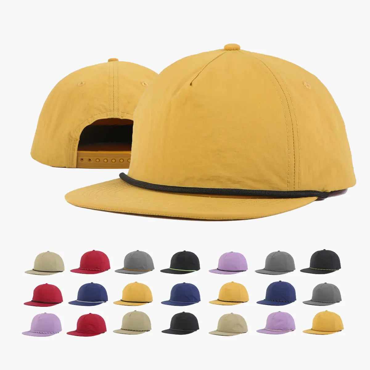 Blank 5 Panel Nylon Rope Snapback Cap Wholesale - 6712P