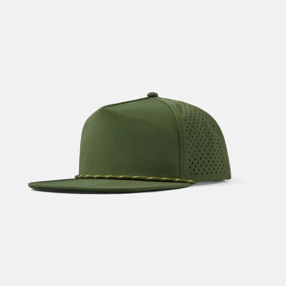 Blank Water Repellent Flat Bill Perforated Rope Snapback Hat - 5015P foremosthat