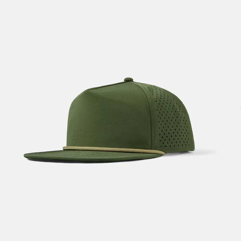 Blank Water Repellent Flat Bill Perforated Rope Snapback Hat - 5015P foremosthat