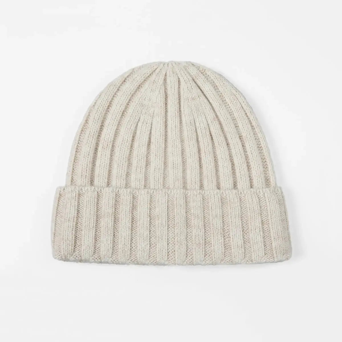 Blank Ribbed Merino Wool and Cashmere Blend Beanies - 1313