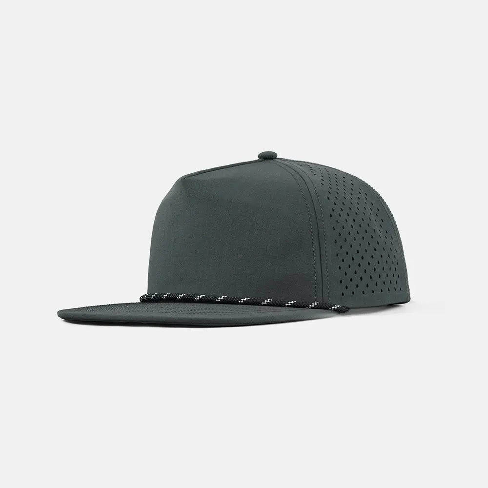 Blank Water Repellent Flat Bill Perforated Rope Snapback Hat - 5015P foremosthat