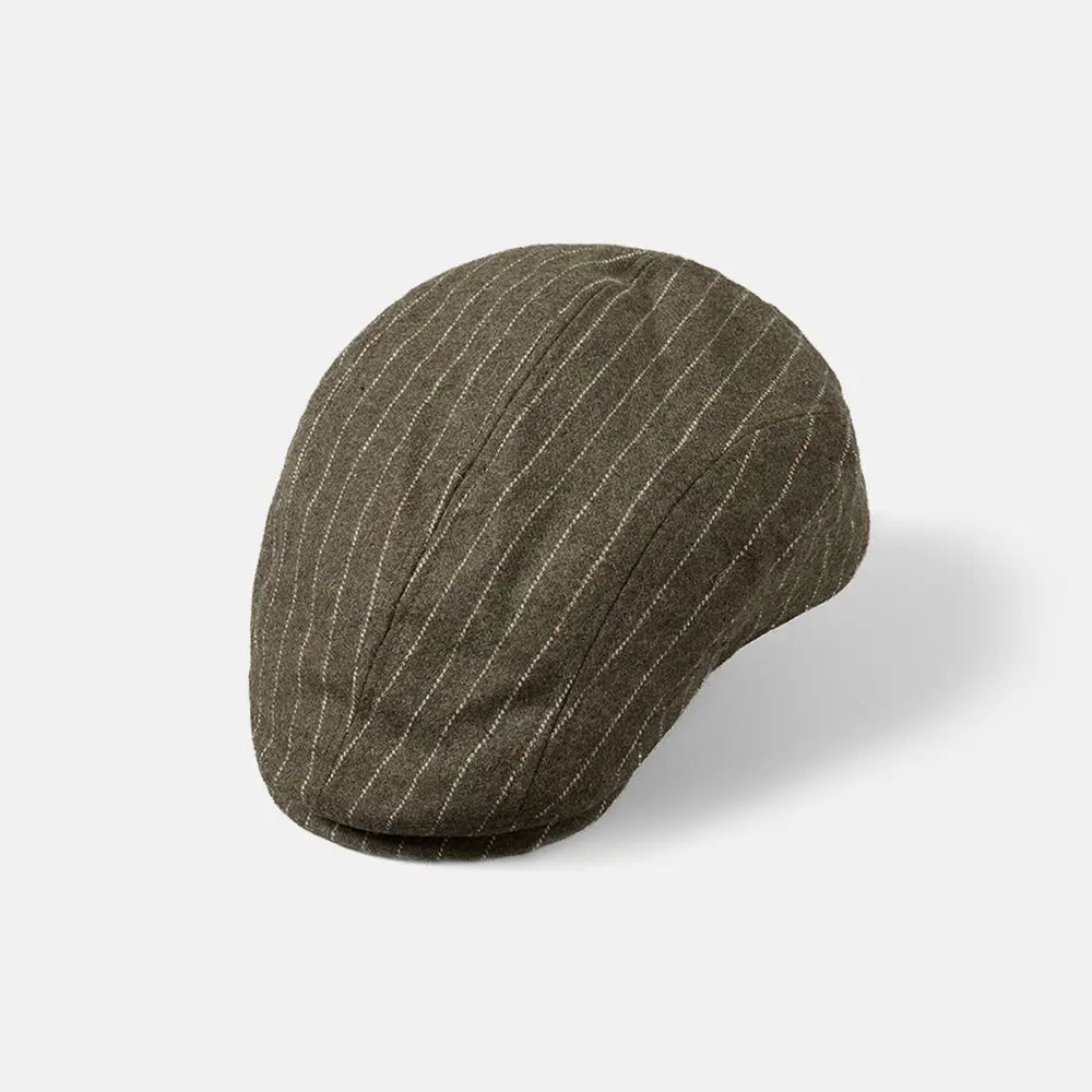 Blank Stripe Wool Flat Cap - 426 foremosthat