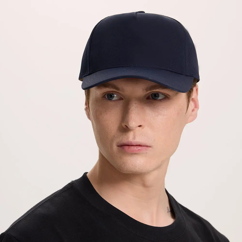 Blank 5 Panel Water Repellent Recycled Perforated Snapback Golf Hat- 6526Â foremosthat