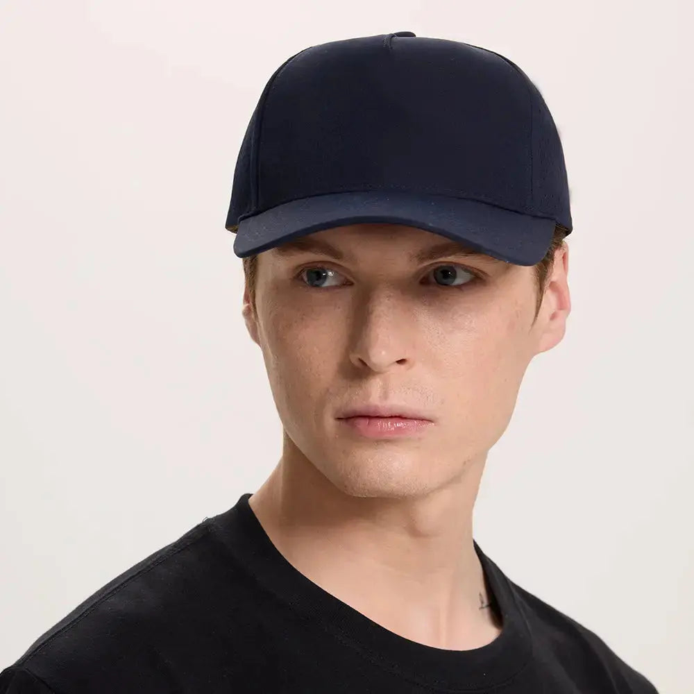 Blank 5 Panel Water Repellent Recycled Perforated Snapback Golf Hat- 6526Â foremosthat