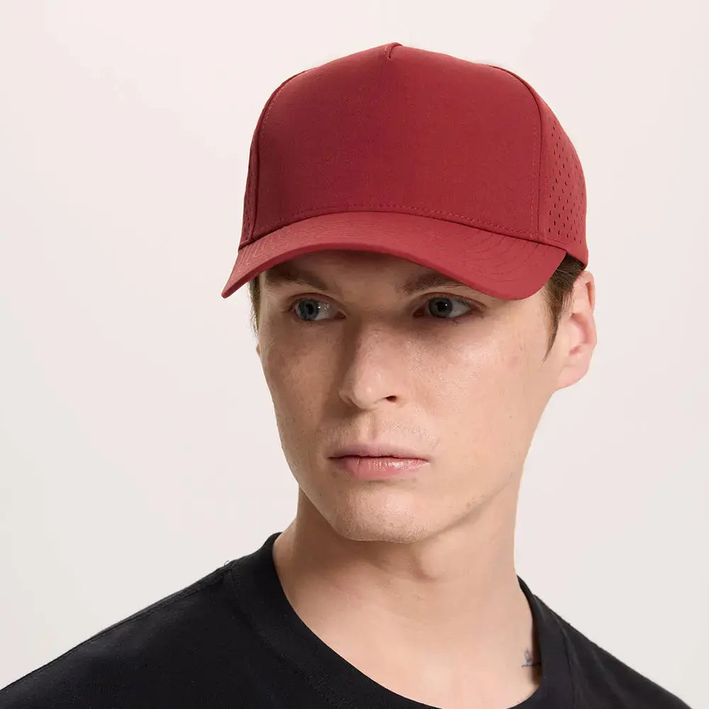 Blank Laser Perforated 5 Panel Performance Snapback Golf Hat Wholesale - 6526 (Recycled Polyester)