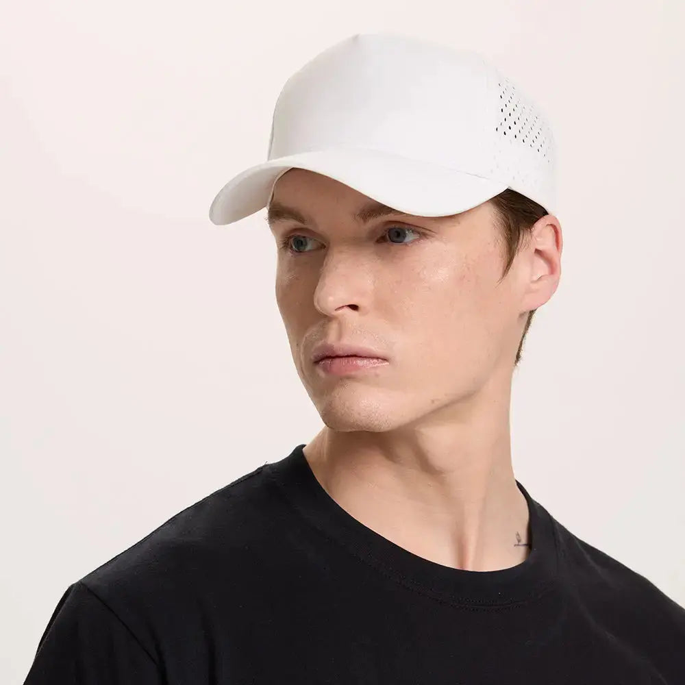 Blank 5 Panel Water Repellent Recycled Perforated Snapback Golf Hat- 6526Â foremosthat