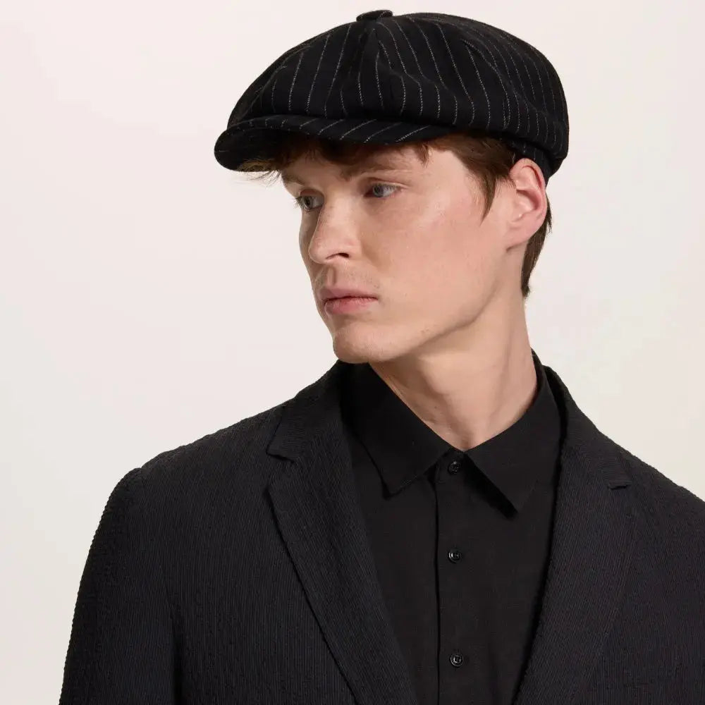 Blank Stripe Wool Newsboy Cap - 423Â foremosthat