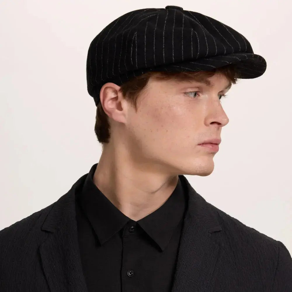 Blank Stripe Wool Newsboy Cap - 423Â foremosthat