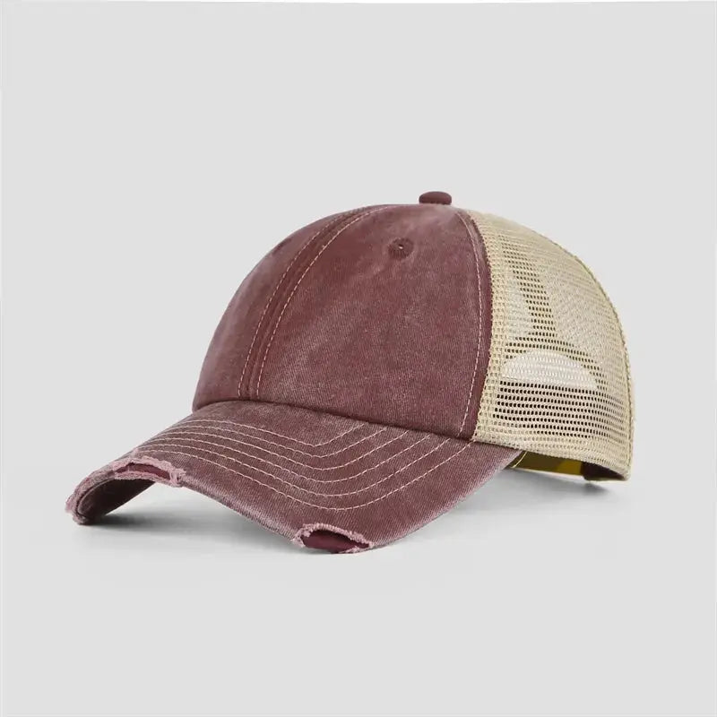 Blank Vintage 6 Panel Unstructured Mesh Trucker Hats Wholesale - 6532