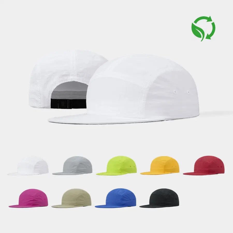Blank Kids 5 Panel Water Repellent Nylon Camper Hat Wholesale - 5475 (Recycled) - Foremost Hat - Wholesale & Custom Hats