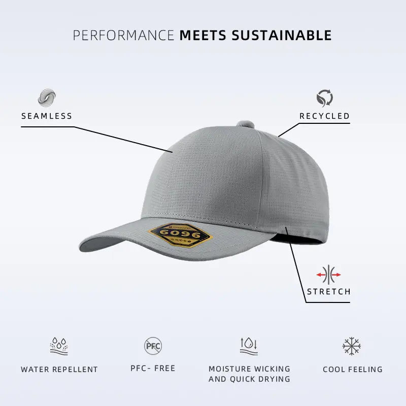 Blank Recycled Water Repellent Seamless Performance Fitted Cap Wholesale - 6096