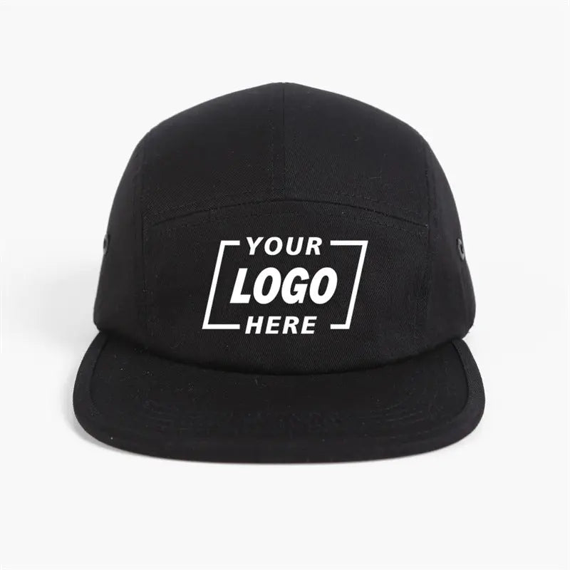 Blank Flat Bill 5 Panel Cotton Twill Camper Hat - 6714