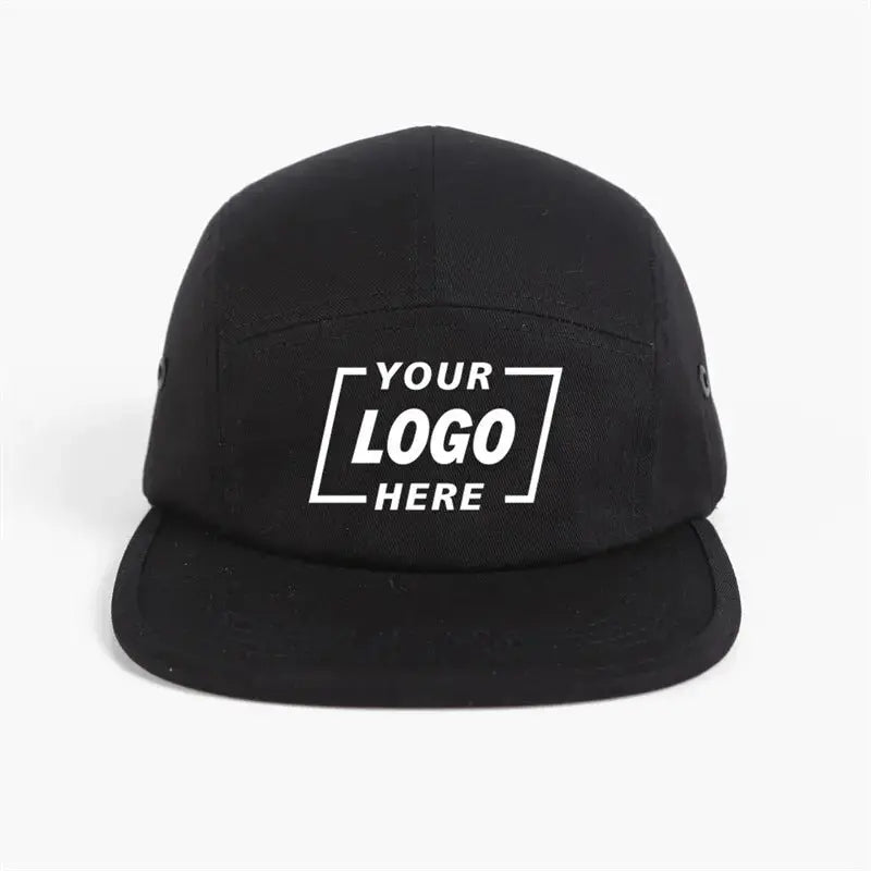 Blank Flat Bill 5 Panel Cotton Twill Camper Hat - 6714