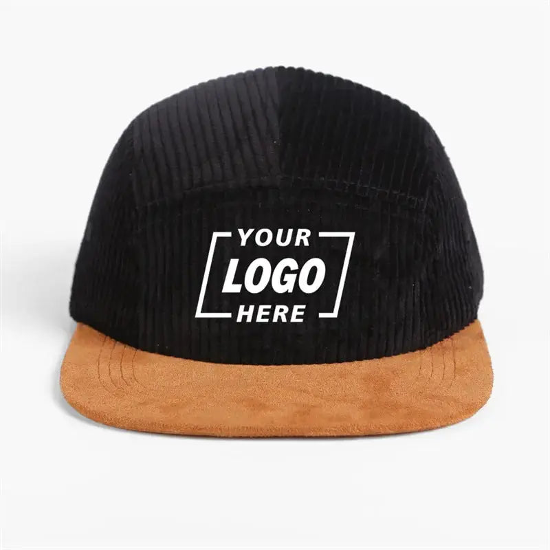 Blank Corduroy 5 Panel Flat Bill Camper Hat - 6715