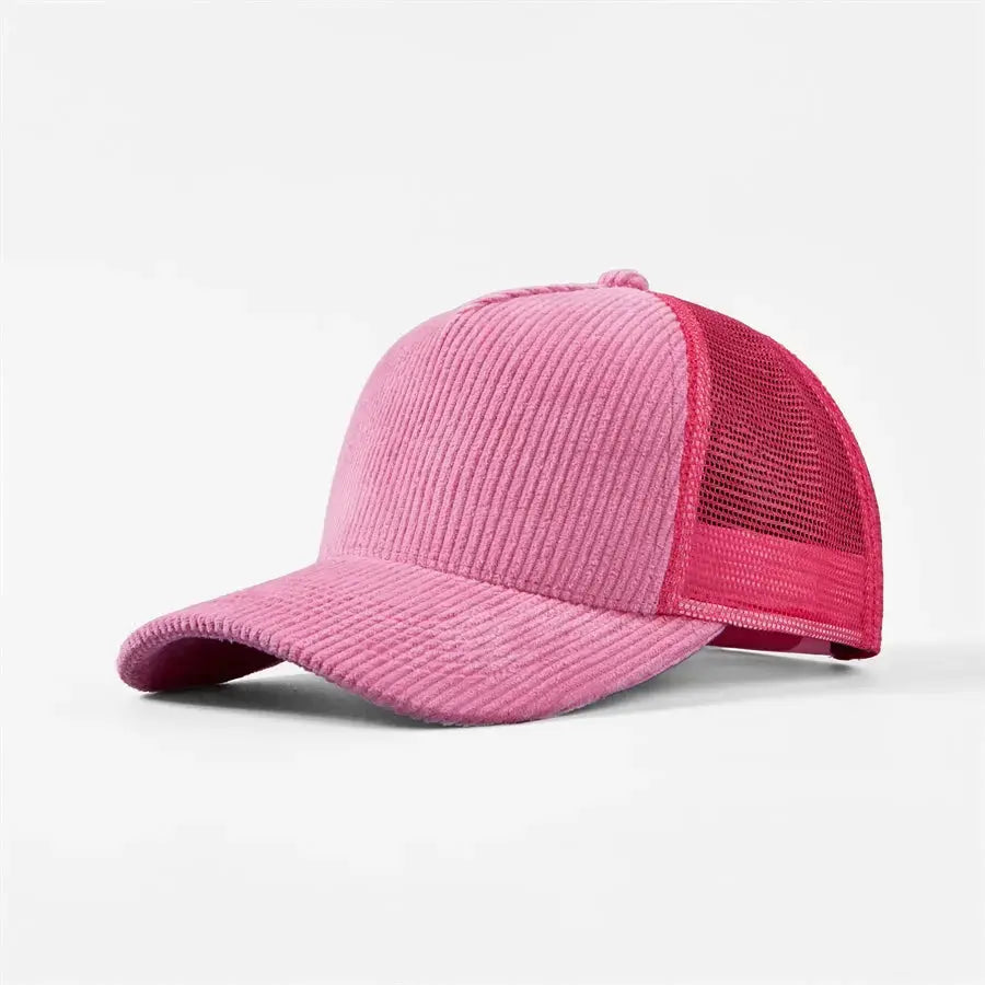 Blank 5 Panel Corduroy Trucker Hats Wholesale - 5129