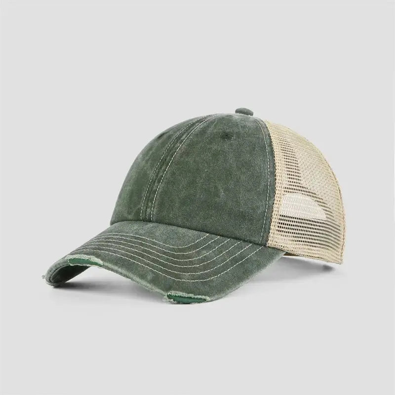 Blank Vintage 6 Panel Unstructured Mesh Trucker Hats Wholesale - 6532