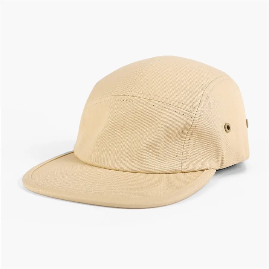 Blank & Custom Flat Bill 5 Panel Cotton Twill Camper Hat - 6714