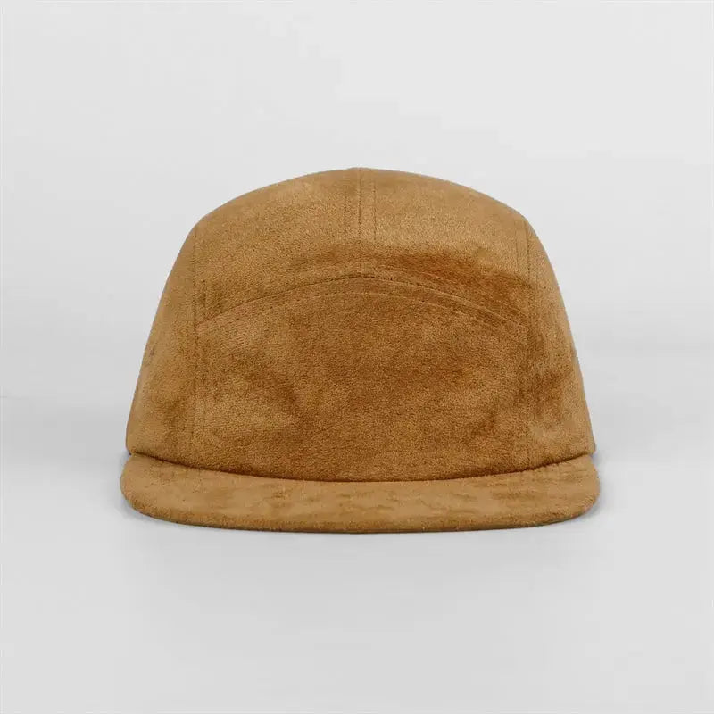 Blank Suede 5 Panel Flat Bill Camper Cap - 6739