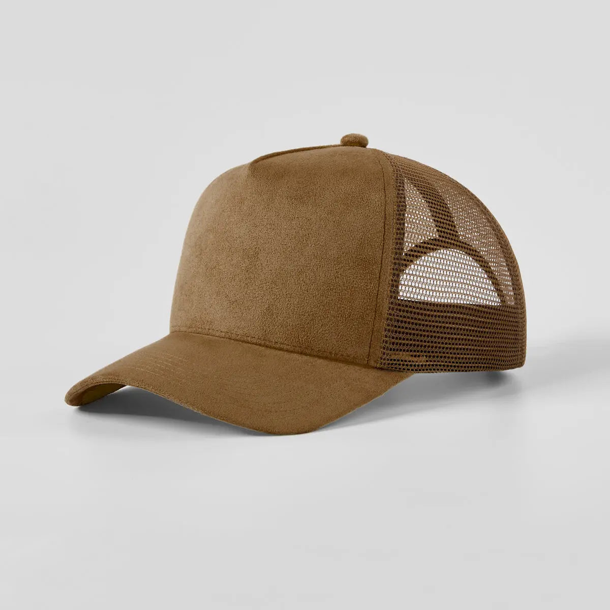 Blank Suede Mesh 5 Panel Trucker Hats Wholesale - 6710 Foremost Hat
