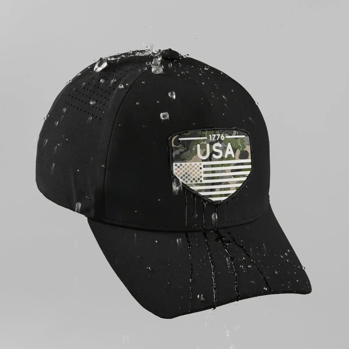 Blank Seamless Water Repellent Perforated 5 Panel Performance Snapback Golf Hat Wholesale - 5312