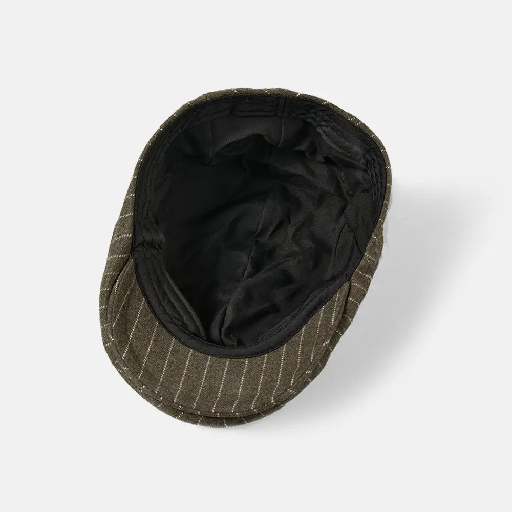 Blank Stripe Wool Flat Cap - 426 foremosthat