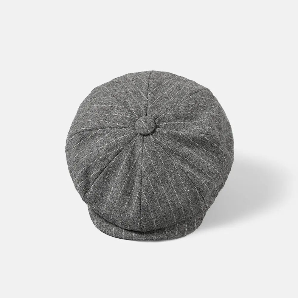 Blank Stripe Wool Newsboy Cap - 423 foremosthat