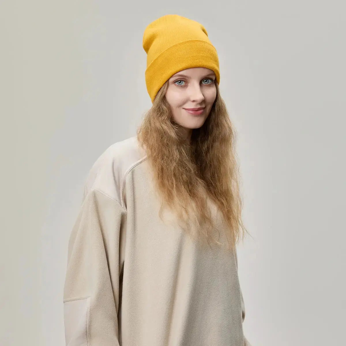 Blank Cuffed Wool Blend Beanie Wholesale - 1149