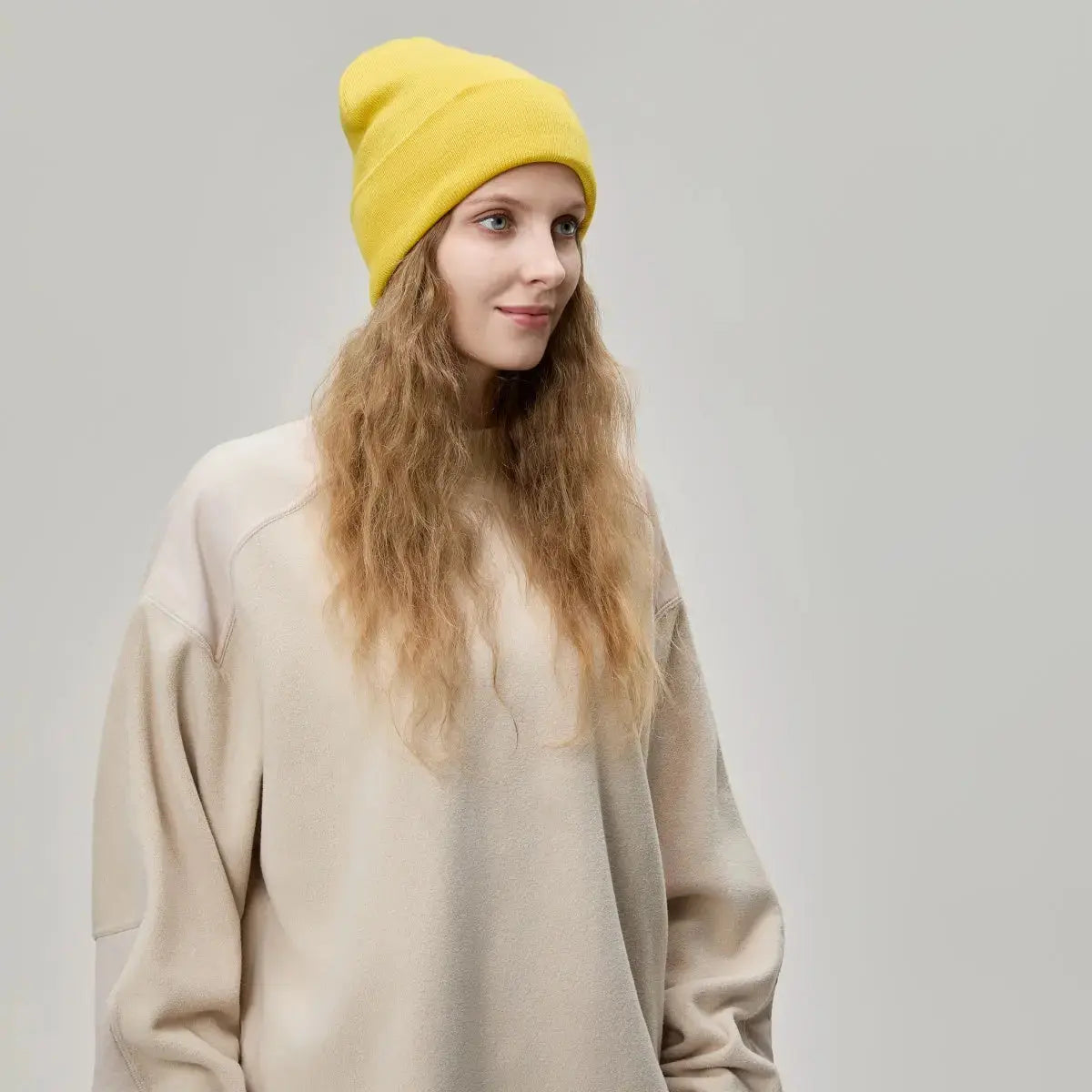 Blank Cuffed Wool Blend Beanie Wholesale - 1149