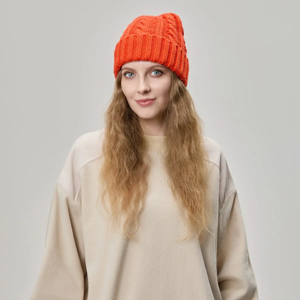 Blank Australian Wool Cable Knit Beanie - 1340
