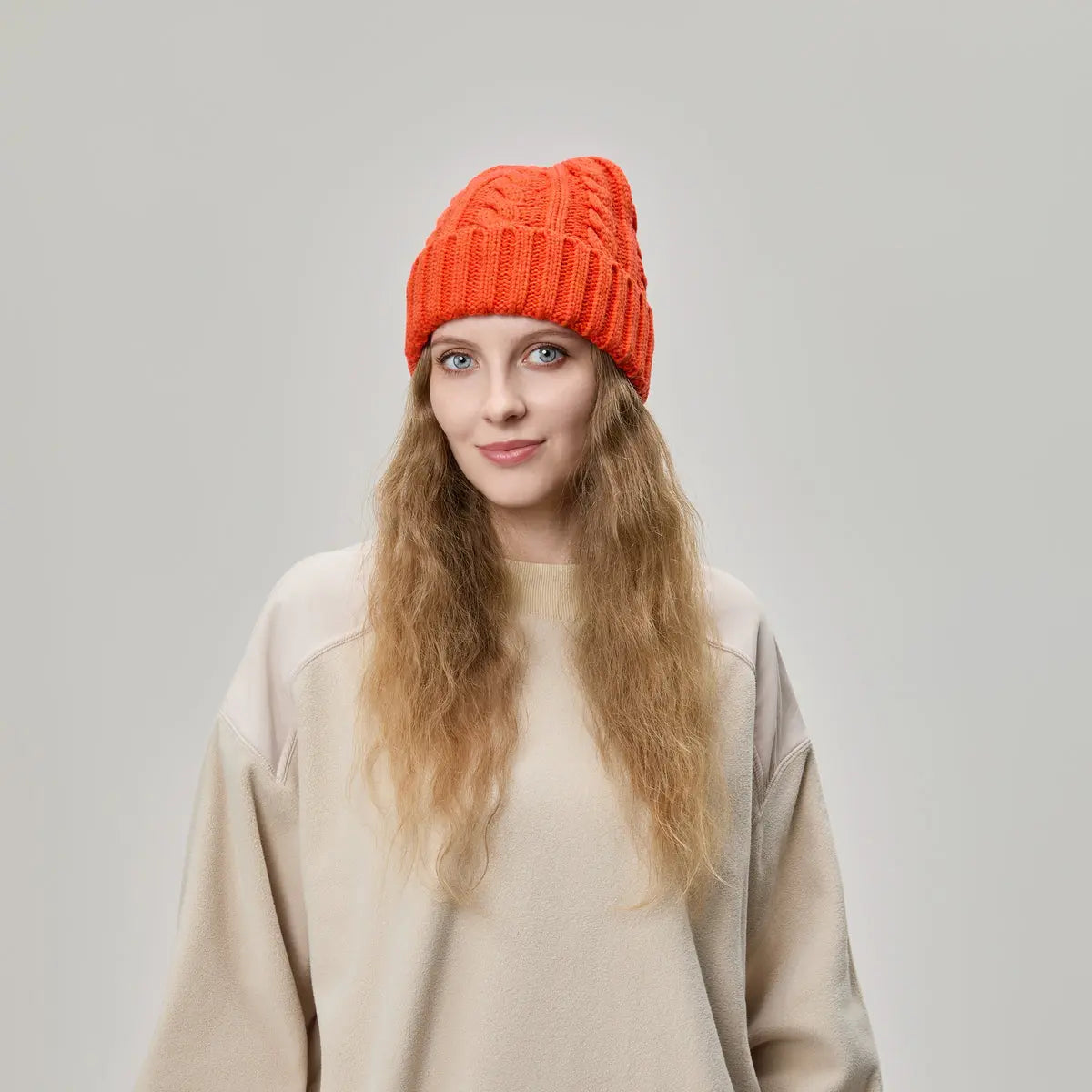 Blank Australian Wool Cable Knit Beanie - 1340