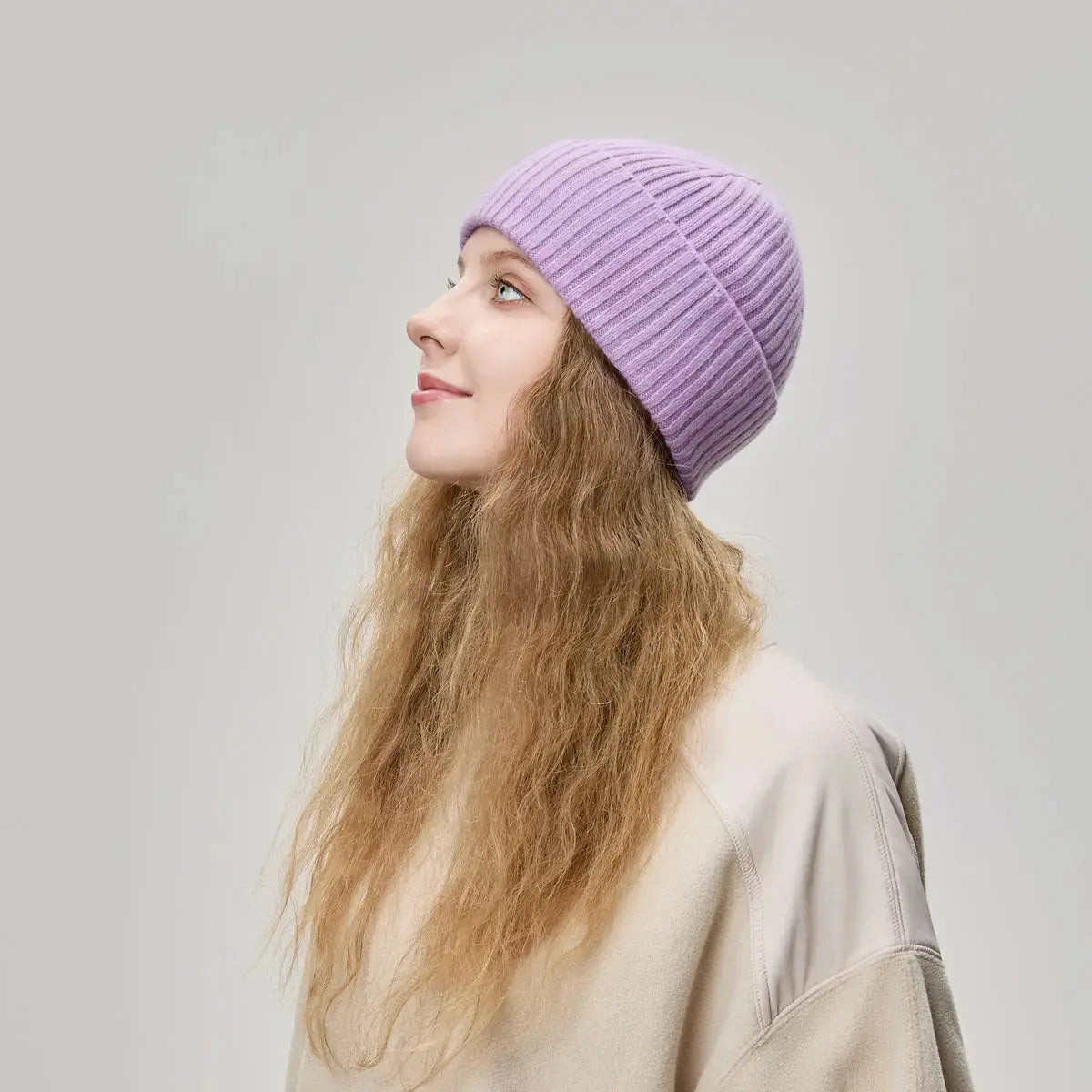 Blank Cuffed 100% Merino Wool Seamless Beanie Wholesale - 1224