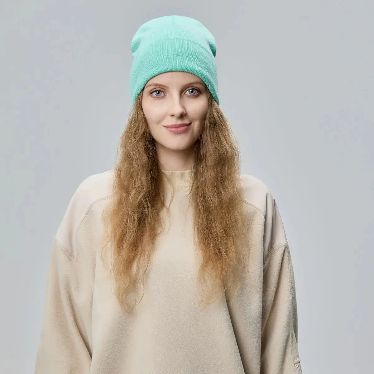 Blank Cuffed Wool Blend Beanie Wholesale - 1149