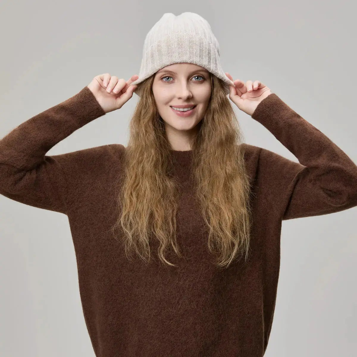 Blank Ribbed Merino Wool and Cashmere Blend Beanies - 1313