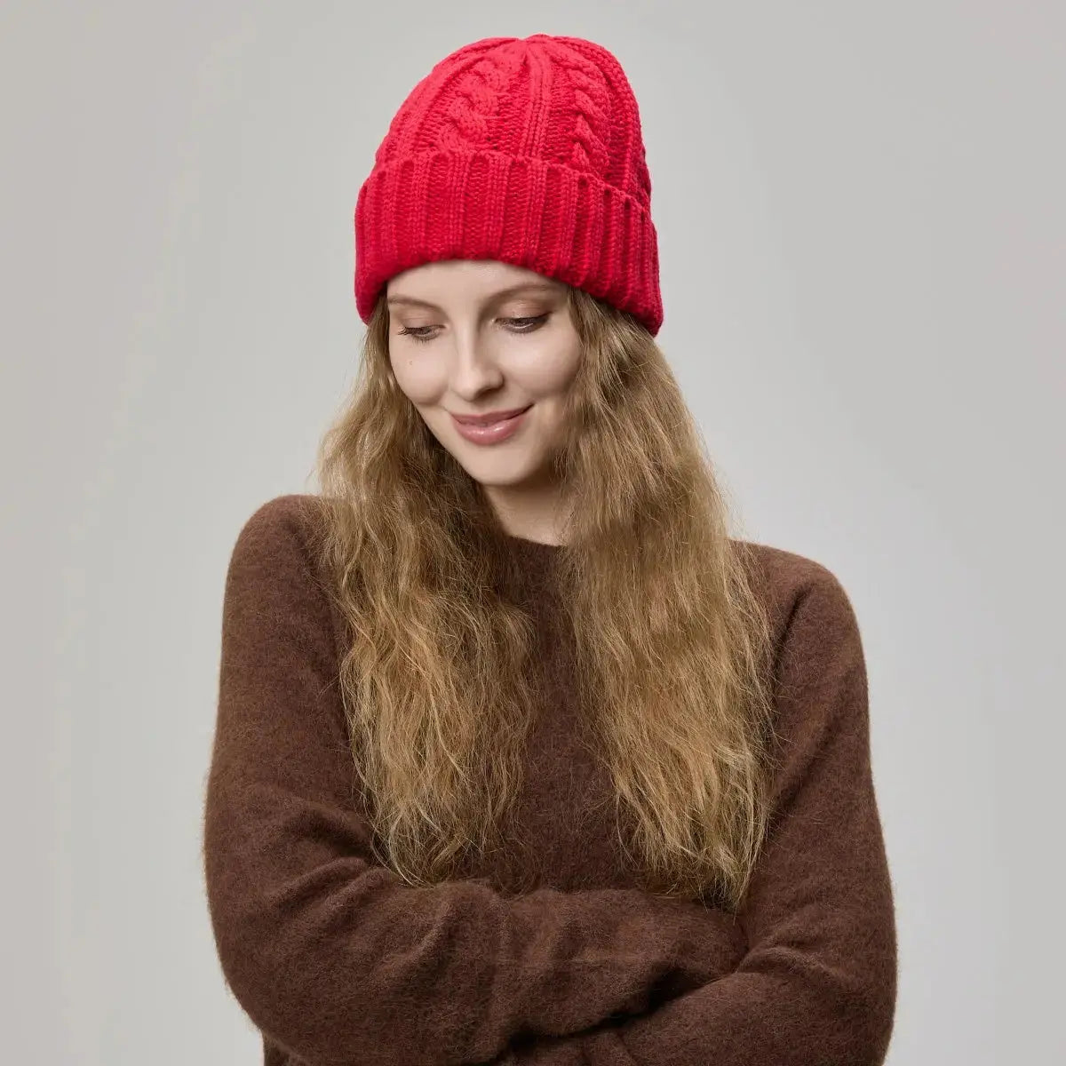 Blank Australian Wool Cable Knit Beanie - 1340